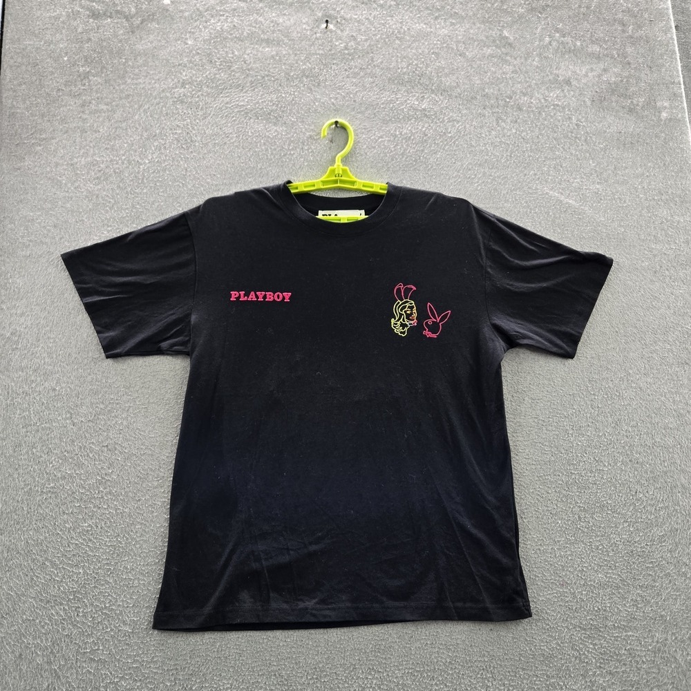 Playboy By Pacsun Men Shirt M‎ Black Graphic Print Bunny Logo